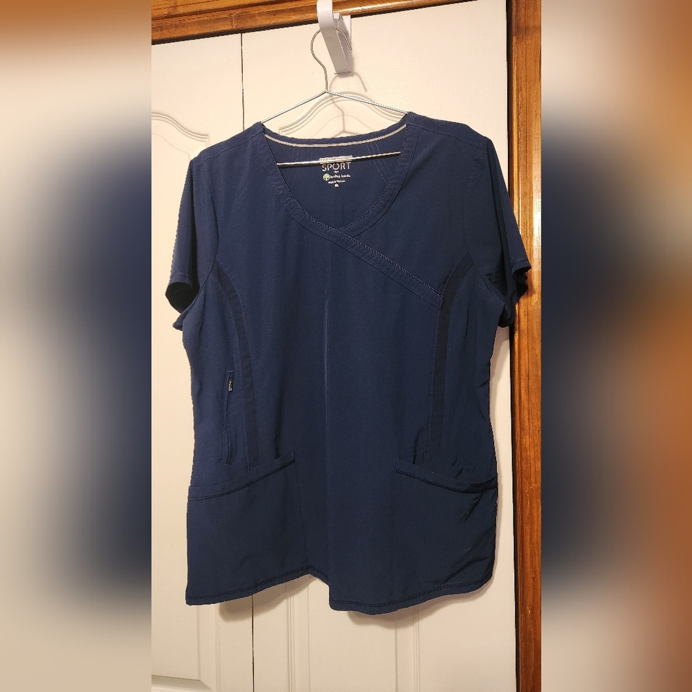 Performance Sport By Healing Hands Women's Navy Scrub Top